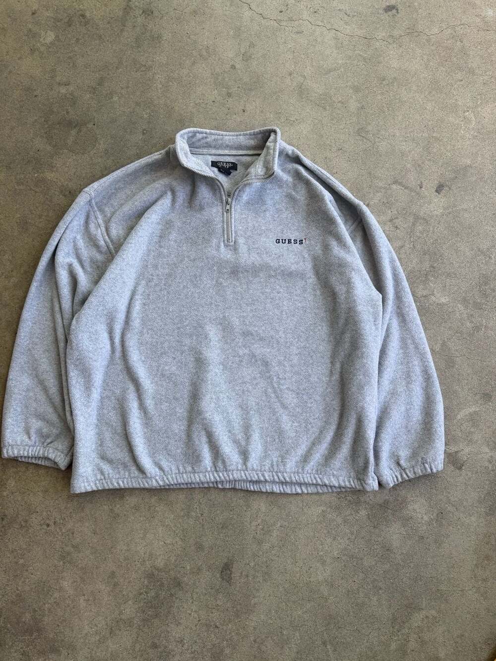 Vintage Y2K Guess Golf Quarter Zip Fleece Pullover Size L